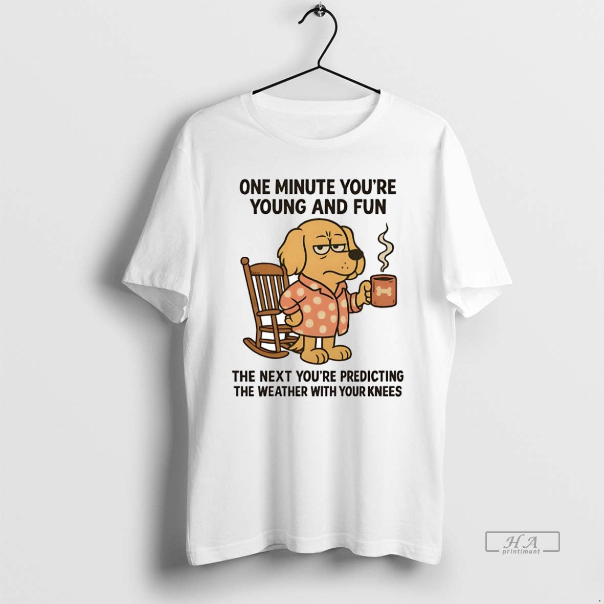 Official Golden Retriever One Minute Youre Young And Fun T-Shirts, Hoodie, Sweatshirt | PopFlextees.com