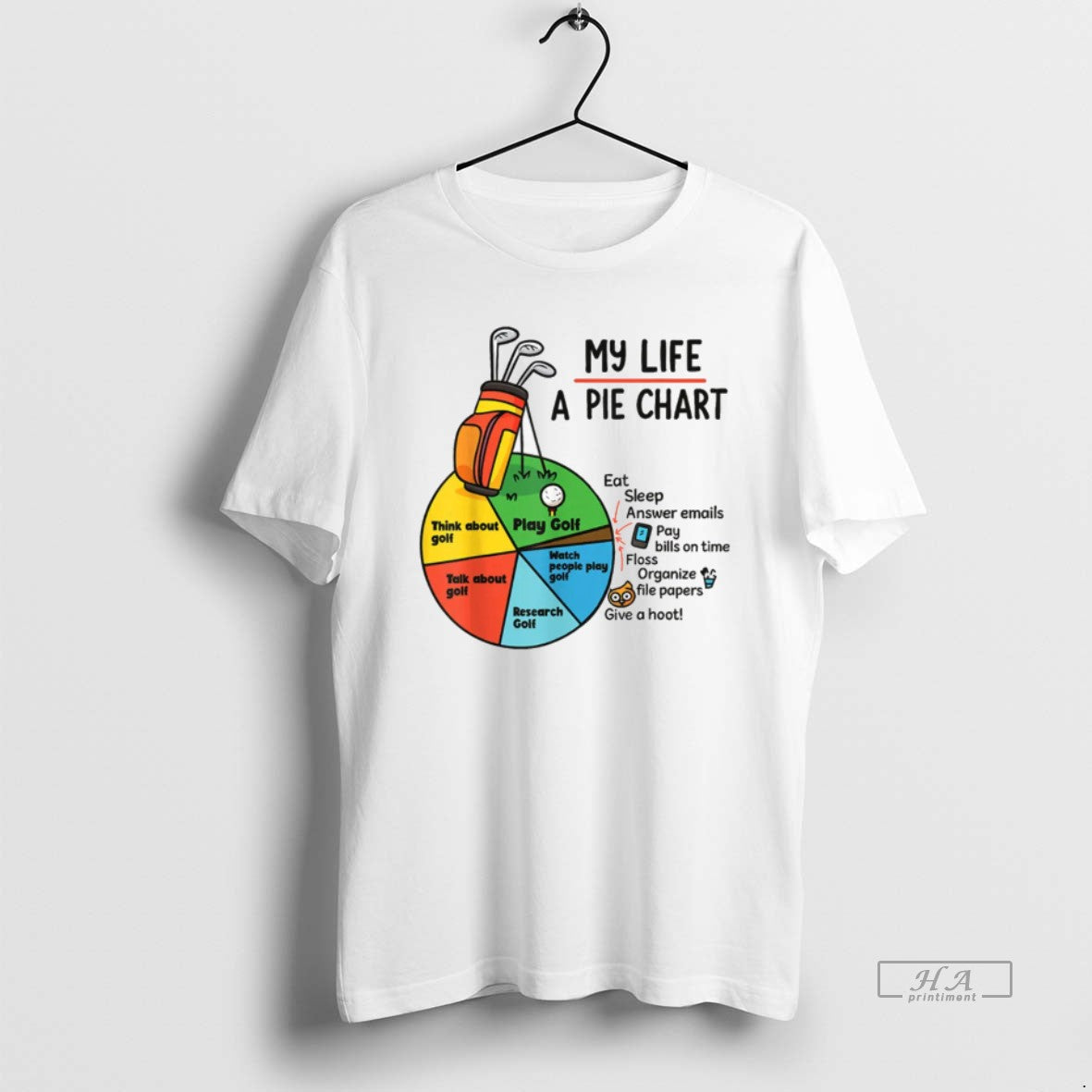 Official Golf My Life Pie Chart Think About Golf Research Golf T-Shirts, Hoodie, Sweatshirt | PopFlextees.com