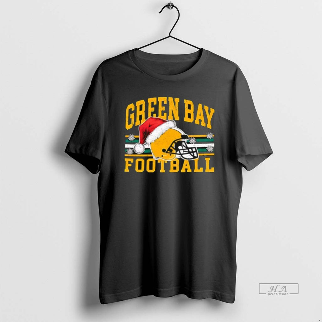 Official Green Bay Packers With Santa Hats And Snowflakes T-Shirts, Hoodie, Sweatshirt | PopFlextees.com