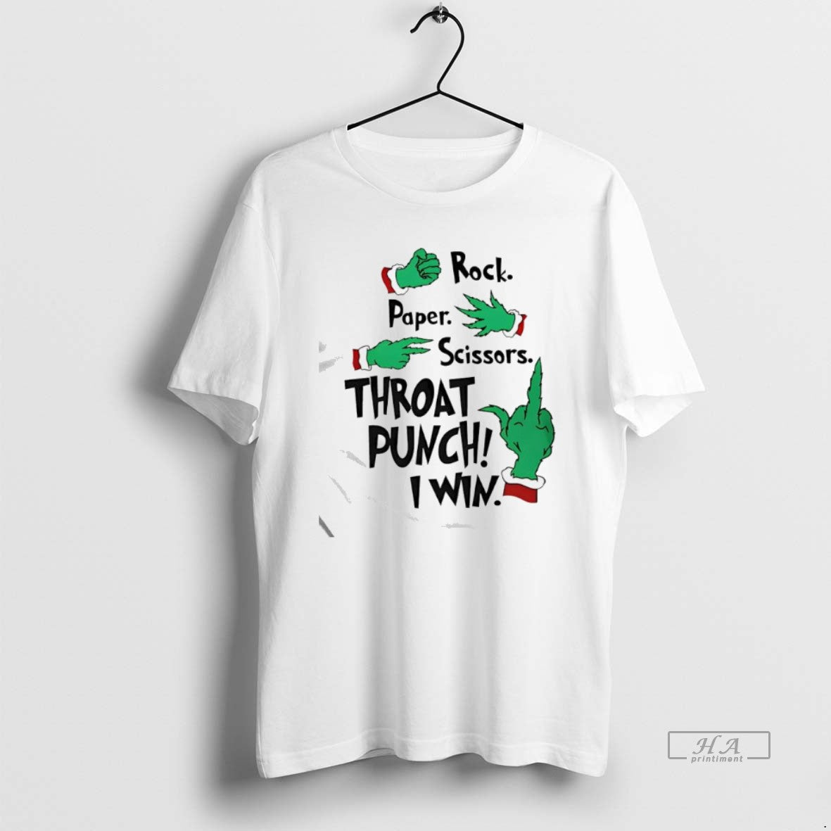 Official Grinch Hands Rock Paper Scissors Throat Punch I Win T-Shirts, Hoodie, Sweatshirt | PopFlextees.com