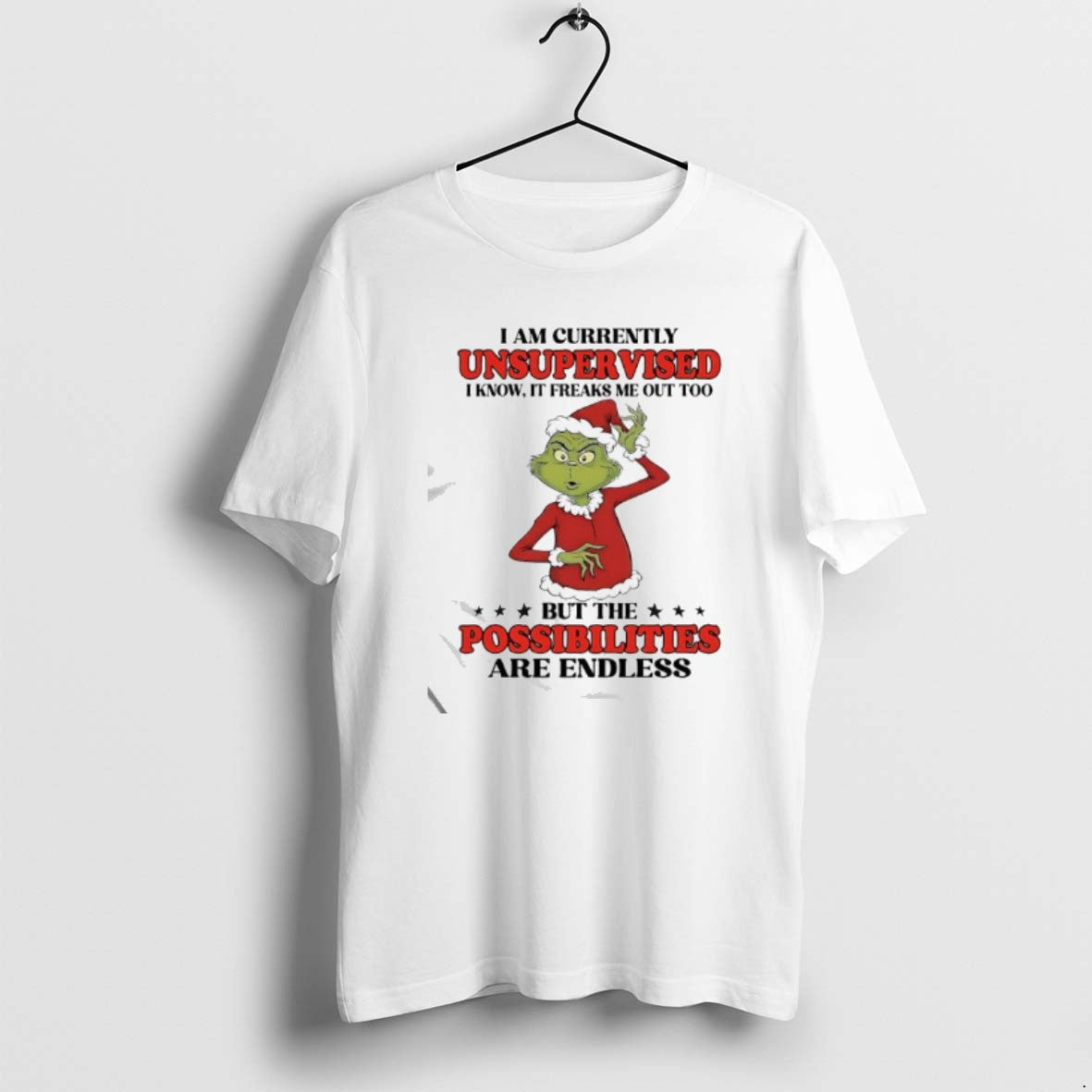 Official Grinch I Am Currently Unsupervised I Know It Freaks Me Out Too T-Shirts, Hoodie, Sweatshirt | PopFlextees.com