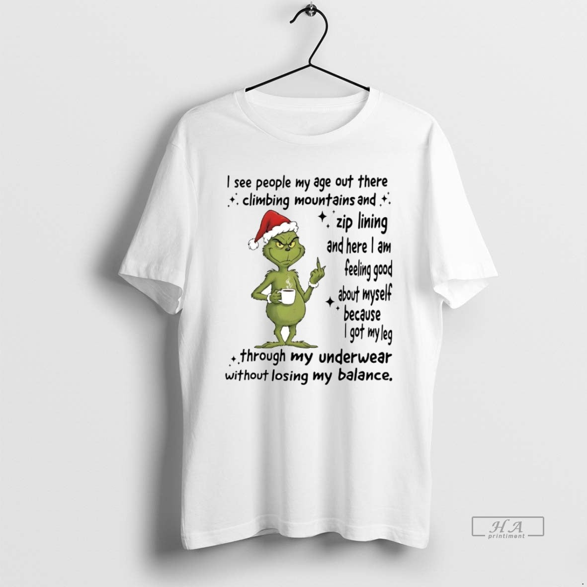 Official Grinch I See People My Age Out There Climbing Mountains Christmas T-Shirts, Hoodie, Sweatshirt | PopFlextees.com