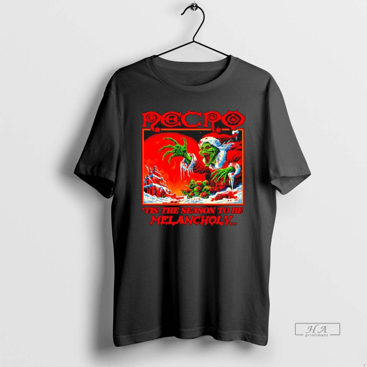 Official Grinch Necro Tis The Season To Be Melancholy T-Shirts, Hoodie, Sweatshirt | PopFlextees.com