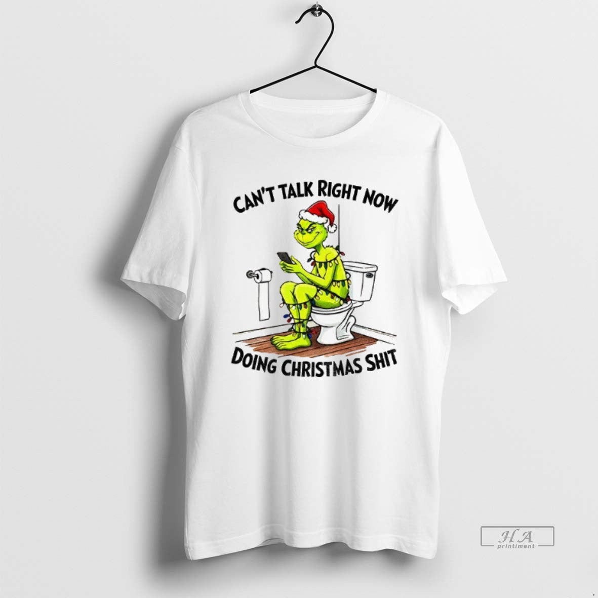Official Grinch Santa Cant Talk Right Now Doing Christmas Shit T-Shirts, Hoodie, Sweatshirt | PopFlextees.com