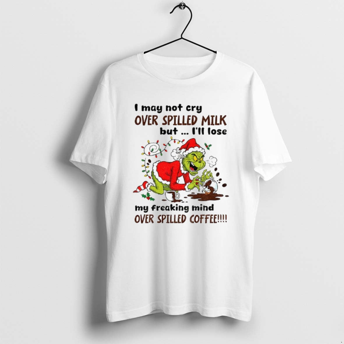 Official Grinch Santa Hat I May Not Cry Over Spilled Milk But Ill Lose My T-Shirts, Hoodie, Sweatshirt | PopFlextees.com