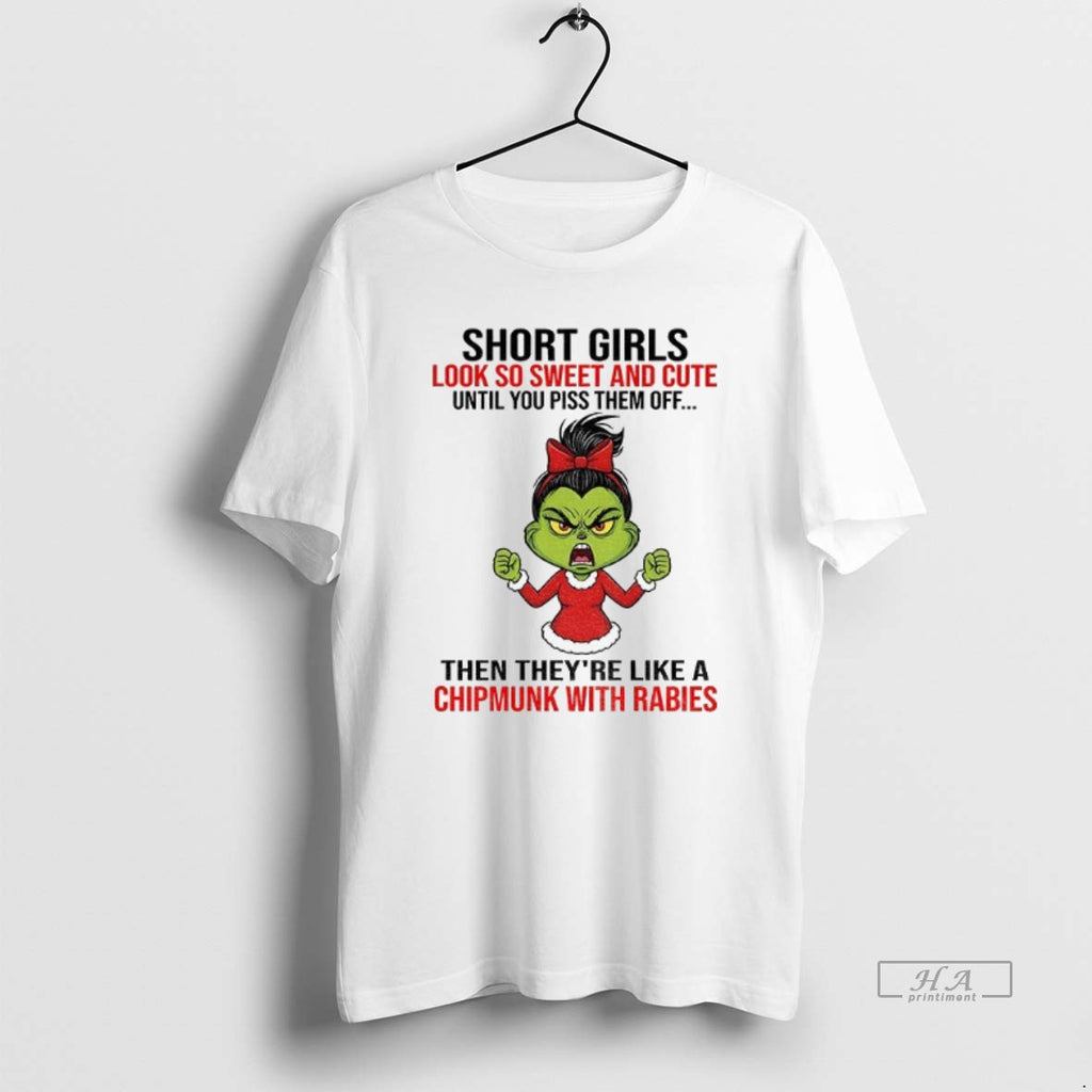 Official Grinch Santa Short Girls Look So Sweet And Cute Until You Piss Them Off T-Shirts, Hoodie, Sweatshirt