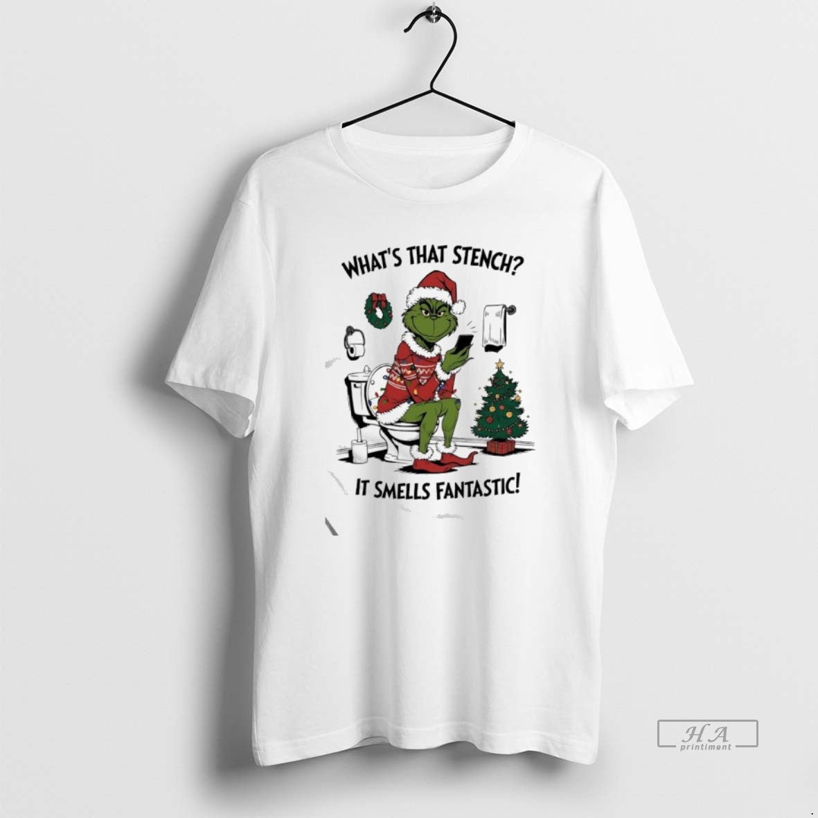 Official Grinch Santa Whats That Stench It Smells Fantastic T-Shirts, Hoodie, Sweatshirt | PopFlextees.com