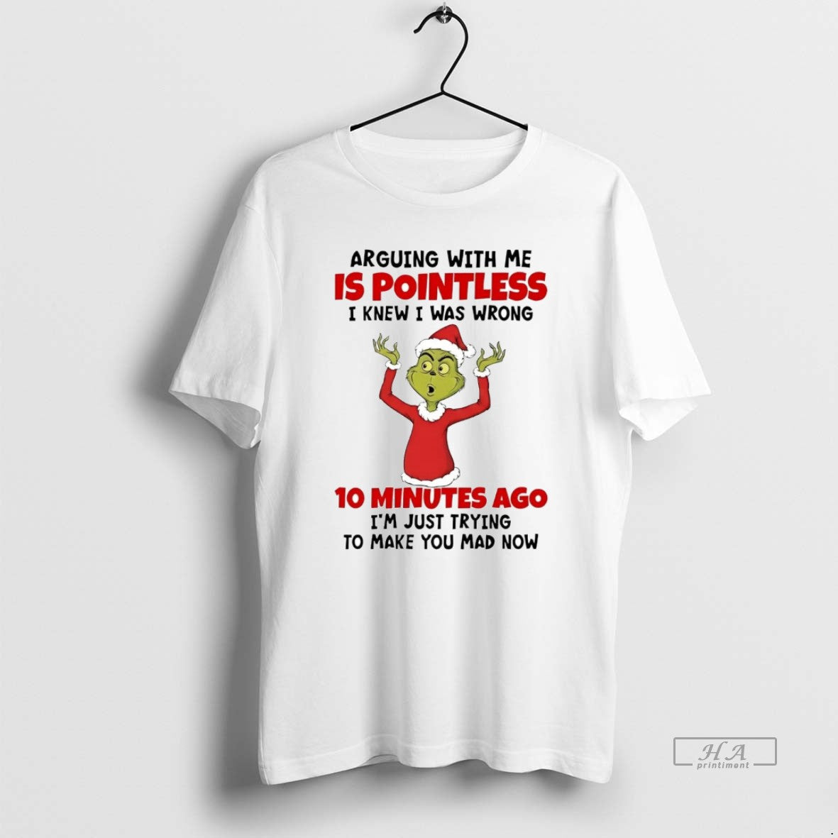 Official Grinch Arguing With Me Is Pointless 10 Minutes Ago Christmas T-Shirts, Hoodie, Sweatshirt | PopFlextees.com