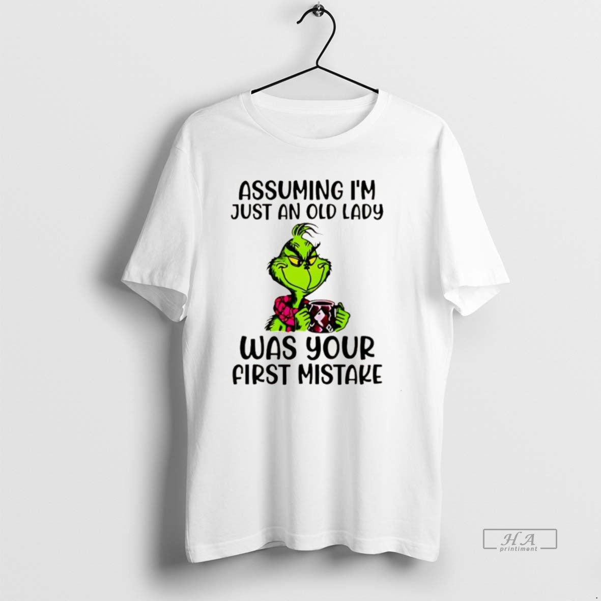Official Grinch Assuming Im Just An Old Lady Was Your First Mistake Christmas T-Shirts, Hoodie, Sweatshirt | PopFlextees.com