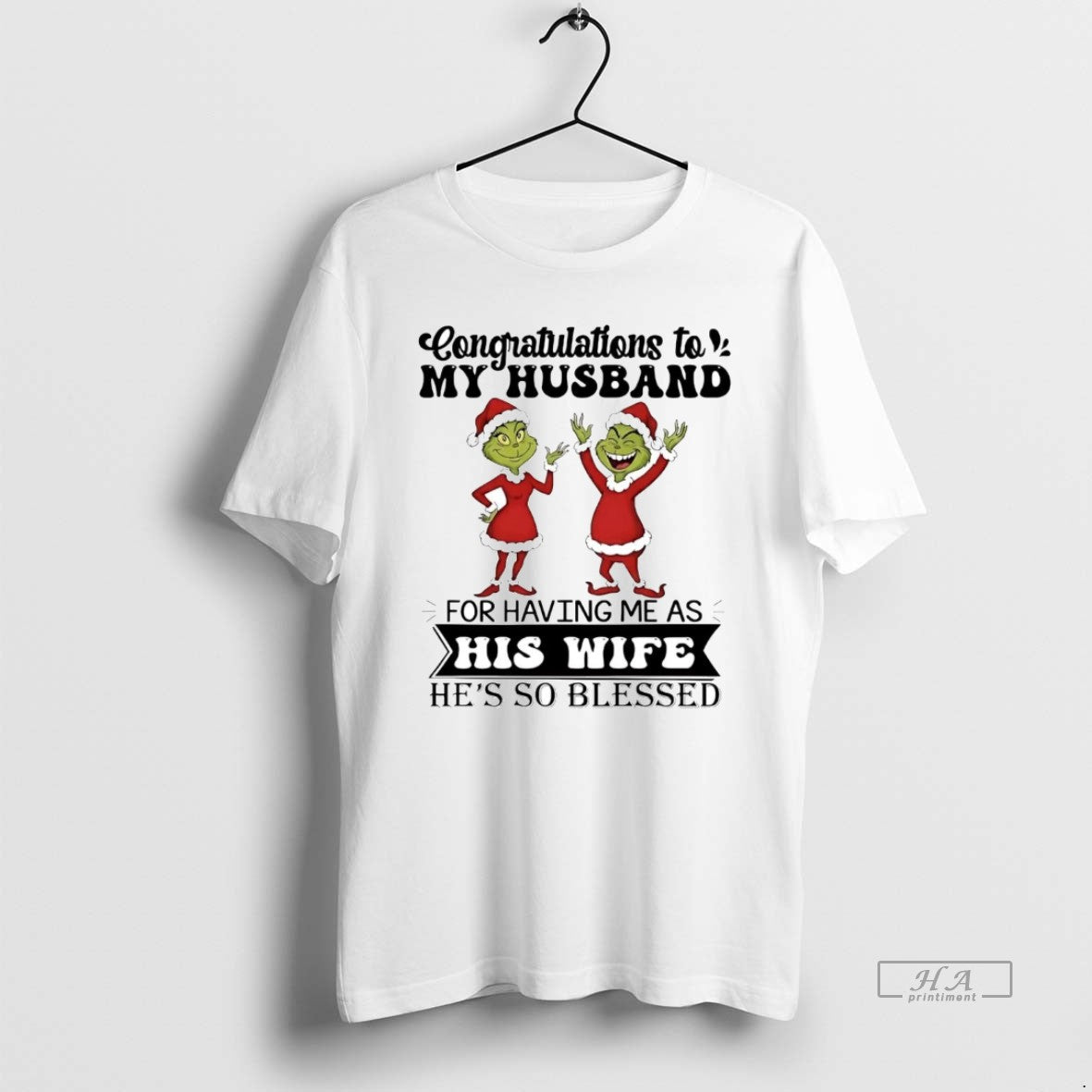 Official Grinch Congratulations To My Husband For Having Me Christmas T-Shirts, Hoodie, Sweatshirt | PopFlextees.com
