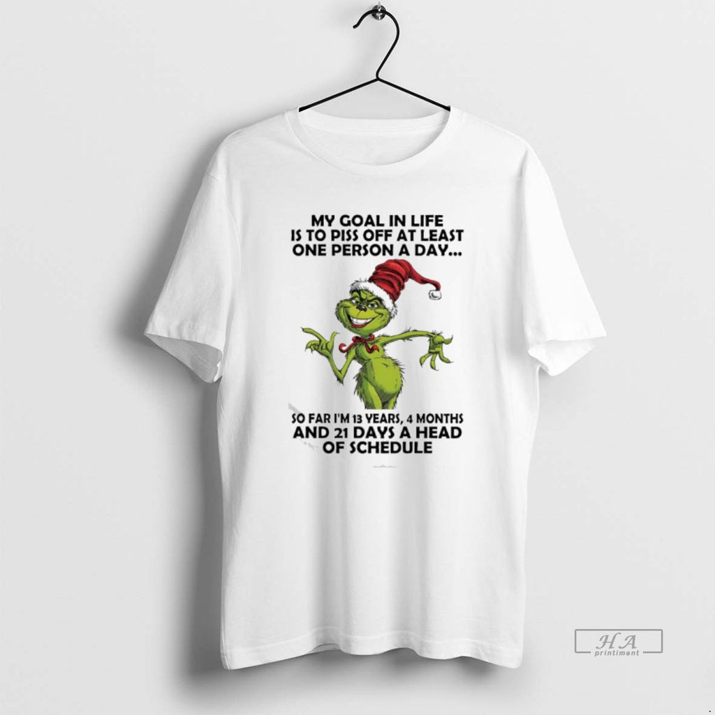 Official Grinch Goal In Life Is To Piss Off At Least One Person A Day T-Shirts, Hoodie, Sweatshirt | PopFlextees.com