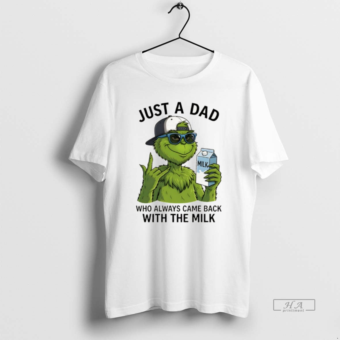 Official Grinch Just A Dad Who Always Came Back With The Milk T-Shirts, Hoodie, Sweatshirt | PopFlextees.com