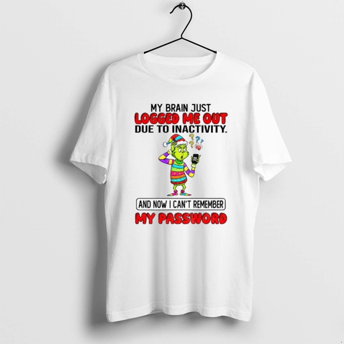 Official Grinch My Brain Just Logged Me Out Due To Inactivity And Now I Cant T-Shirts, Hoodie, Sweatshirt | PopFlextees.com