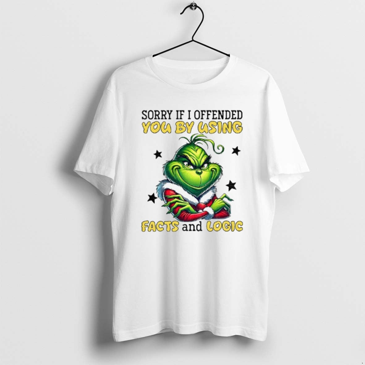 Official Grinch Sorry If I Offended You By Using Facts And Logic Merry Christmas T-Shirts, Hoodie, Sweatshirt