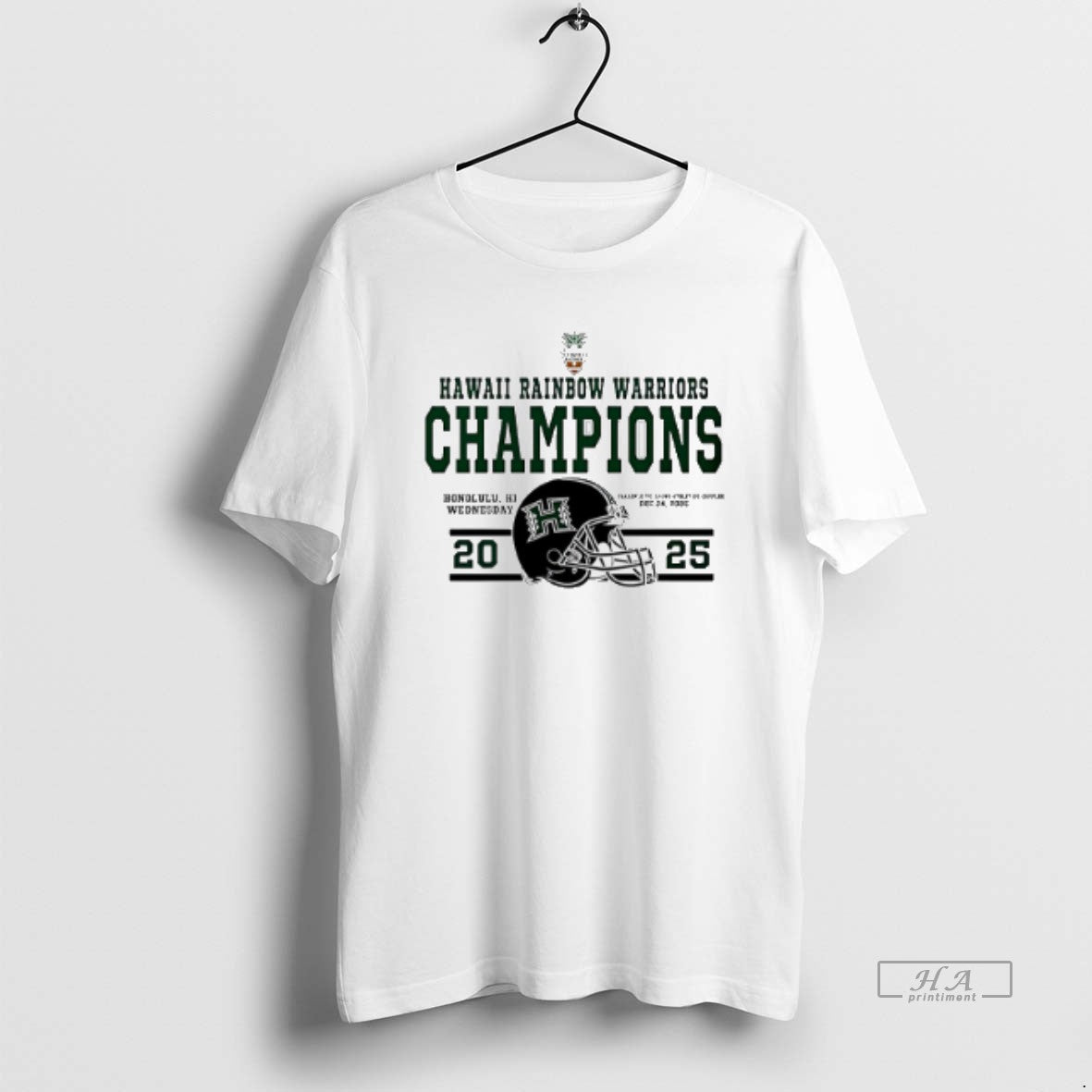 Official Hawaii Rainbow Warriors 2025 Hawaii Bowl Champions Helmet T-Shirts, Hoodie, Sweatshirt | PopFlextees.com