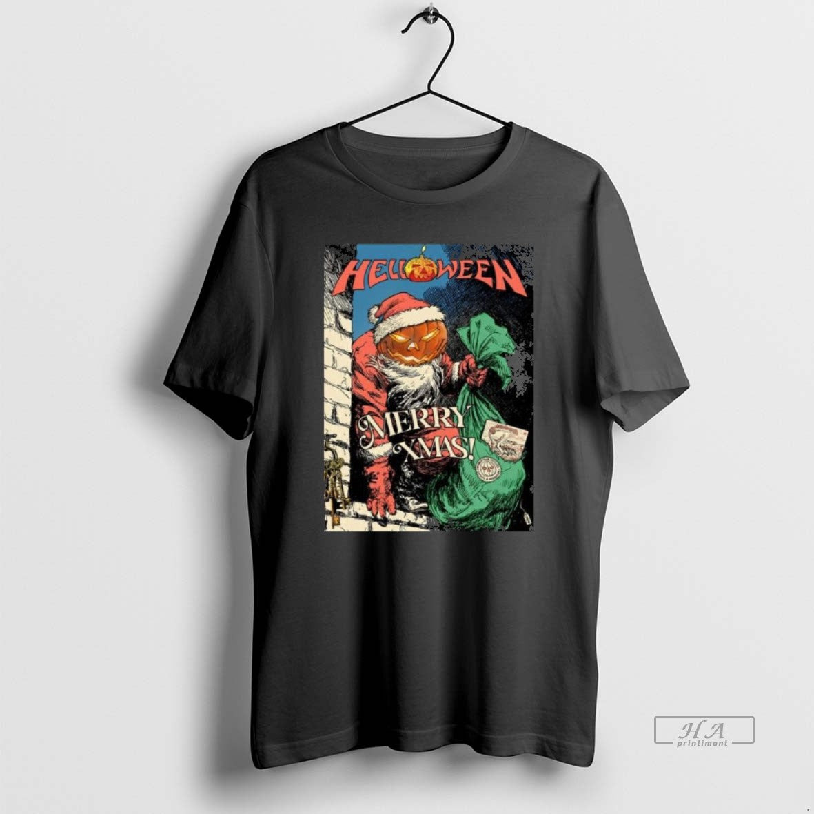 Official Helloween Merry Xmas Pumpkin Powered Santa T-Shirts, Hoodie, Sweatshirt | PopFlextees.com