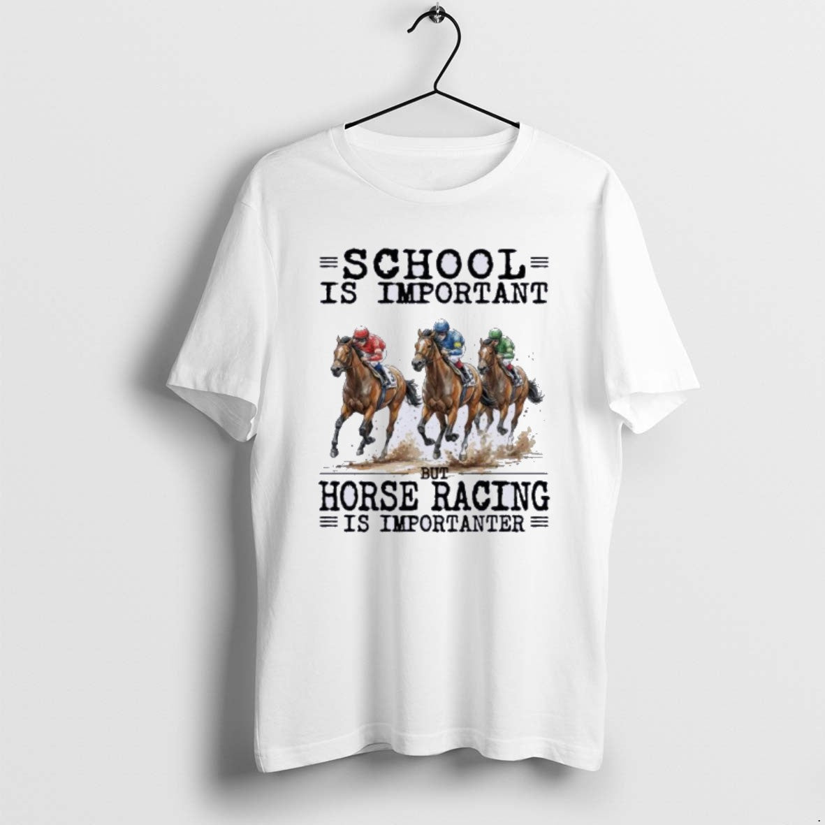 Official Horse Racing School Is Important T-Shirts, Hoodie, Sweatshirt | PopFlextees.com