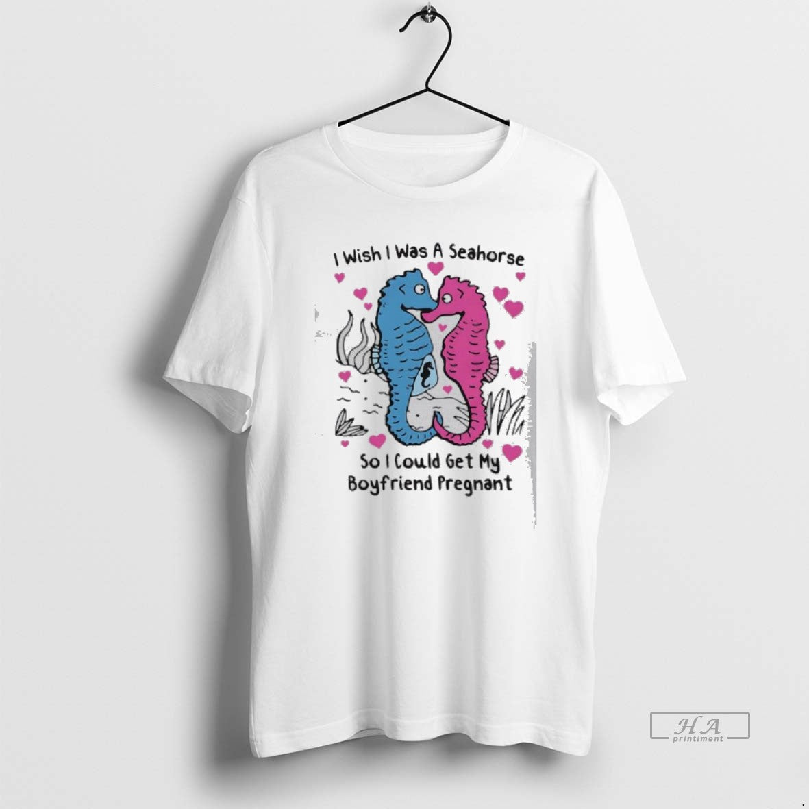 Official I Wish I Was A Seahorse So I Could Get My Boyfriend Pregnant Love T-Shirts, Hoodie, Sweatshirt | PopFlextees.com