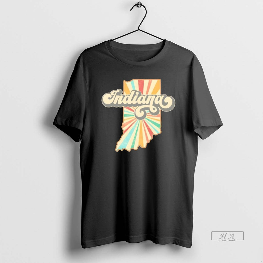 Official Indiana State Retro Vintage Map T-Shirts, Hoodie, Sweatshirt | PopFlextees.com