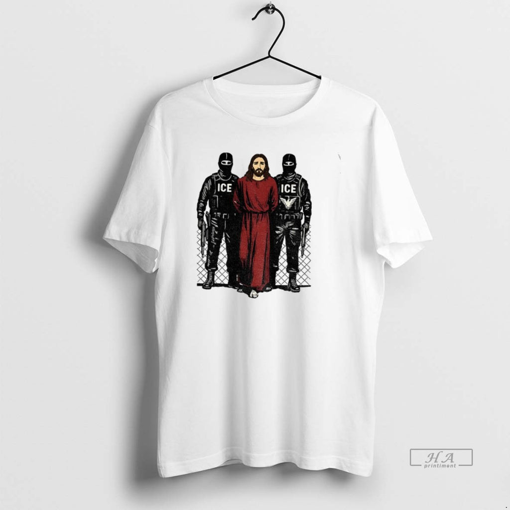 Official Jesus Arrested By Ice Anti Ice Political Christian Protest T-Shirts, Hoodie, Sweatshirt | PopFlextees.com