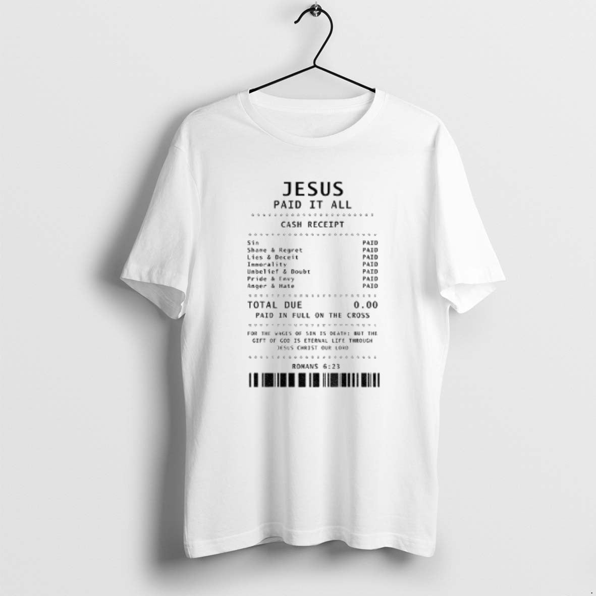 Official Jesus Paid It All Cash Receipt Jesus Loves T-Shirts, Hoodie, Sweatshirt | PopFlextees.com