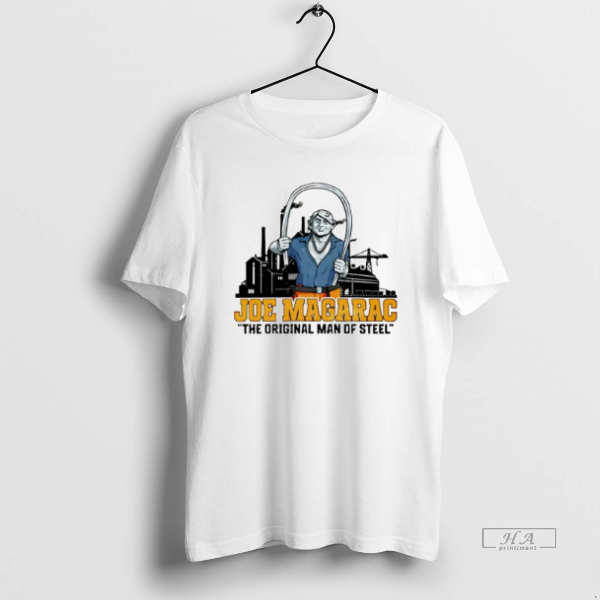 Official Joe Magarac The Man Of Steel Skyline T-Shirts, Hoodie, Sweatshirt | PopFlextees.com