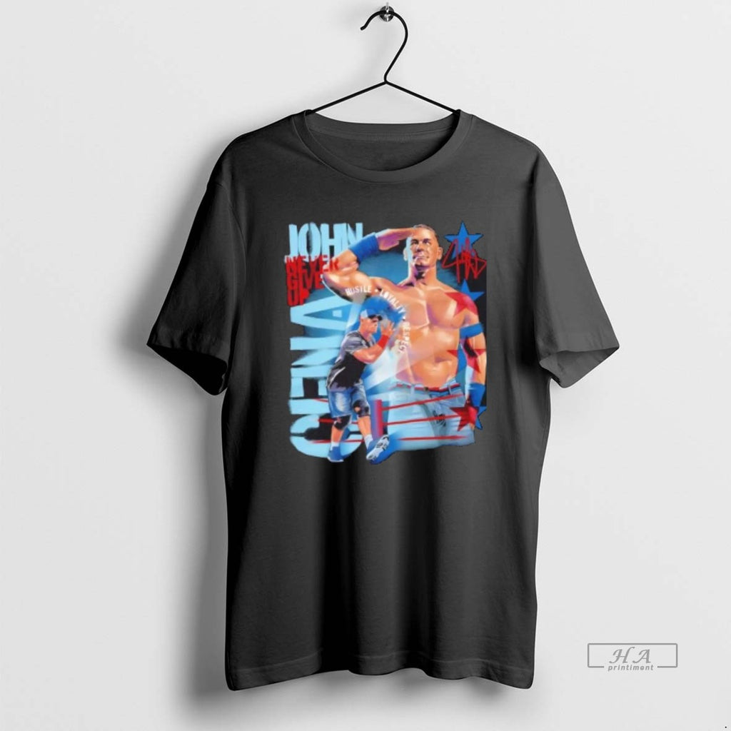 Official John Cena Never Give Up Salute Signature T-Shirts, Hoodie, Sweatshirt | PopFlextees.com