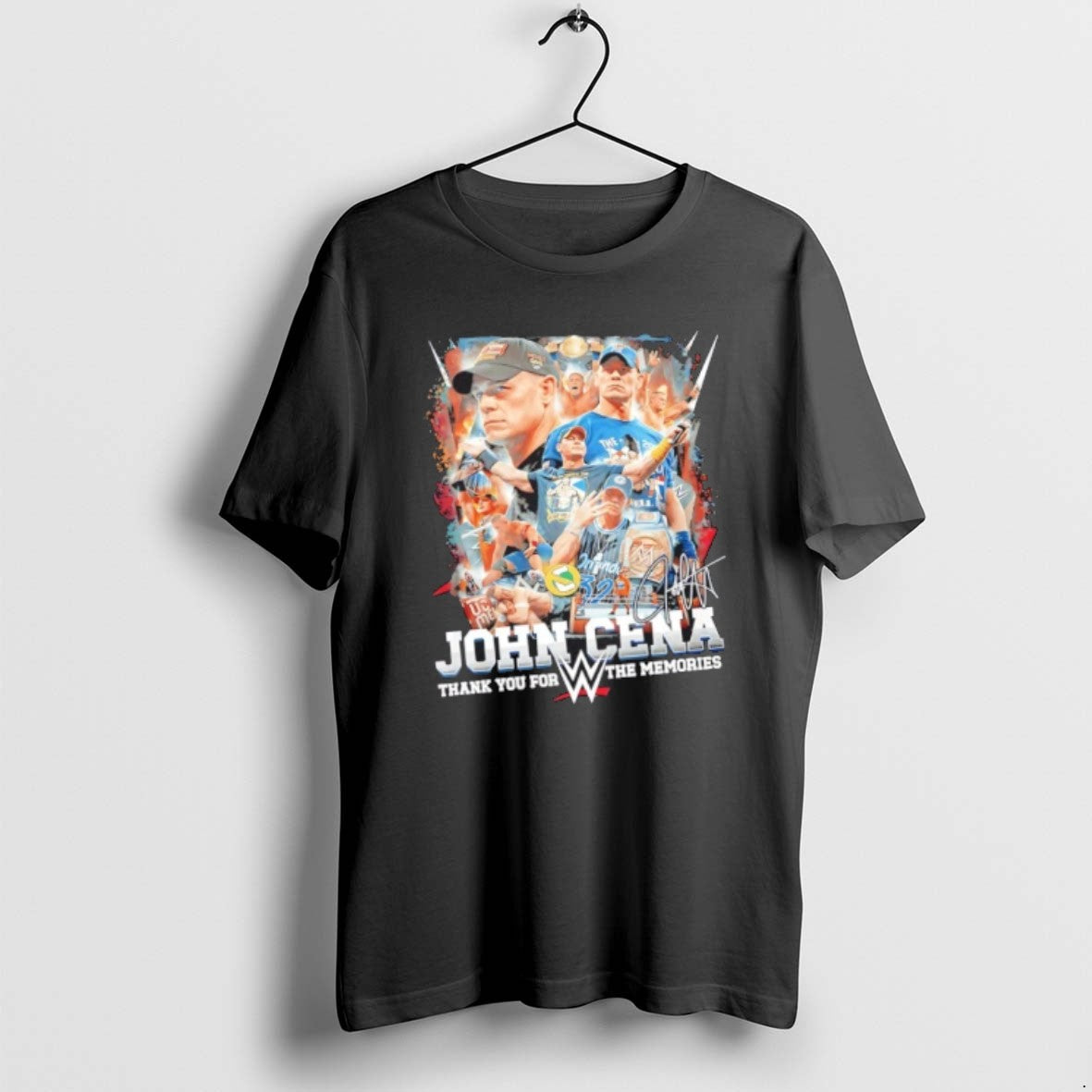Official John Cena Thank You For The Memories Signature Graphic T-Shirts, Hoodie, Sweatshirt | PopFlextees.com