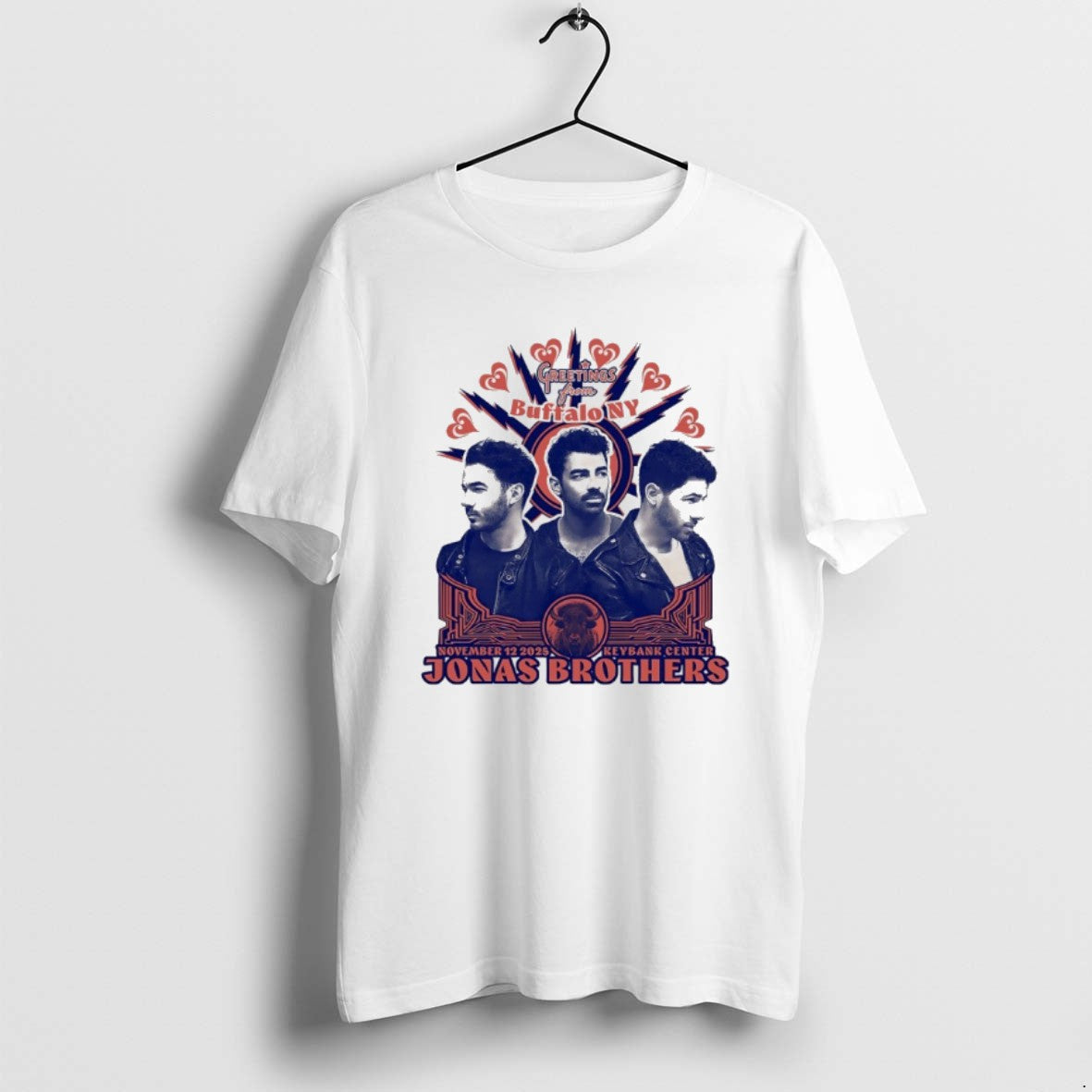 Official Jonas Brothers Greetings From Buffalo Ny Keybank Center 2025 T-Shirts, Hoodie, Sweatshirt | PopFlextees.com