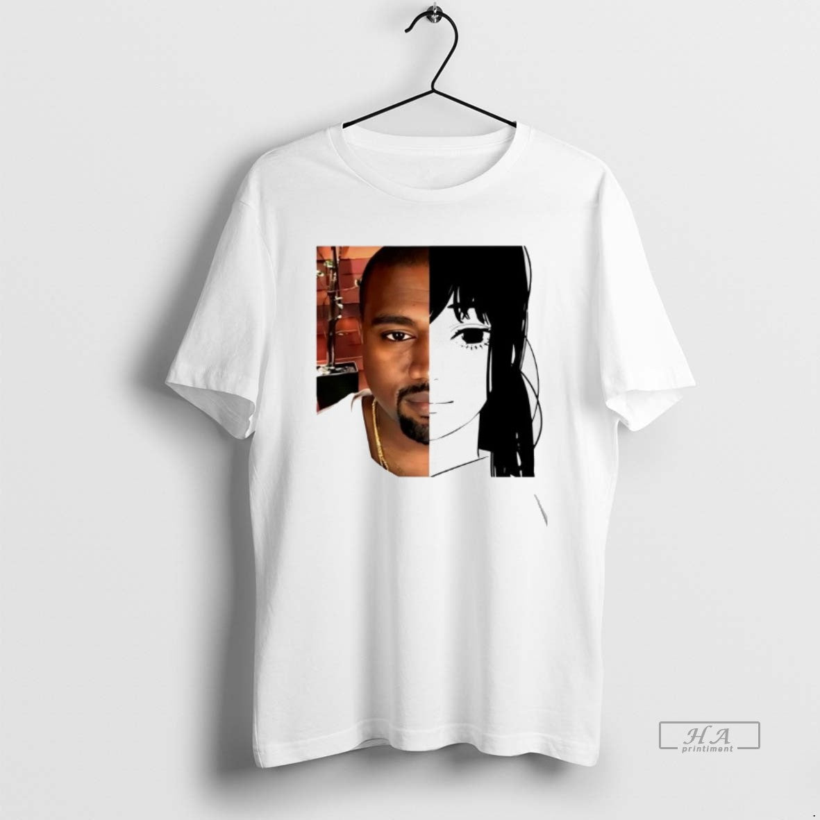 Official Kanye Ye And Asa Mitaka Half Face T-Shirts, Hoodie, Sweatshirt | PopFlextees.com