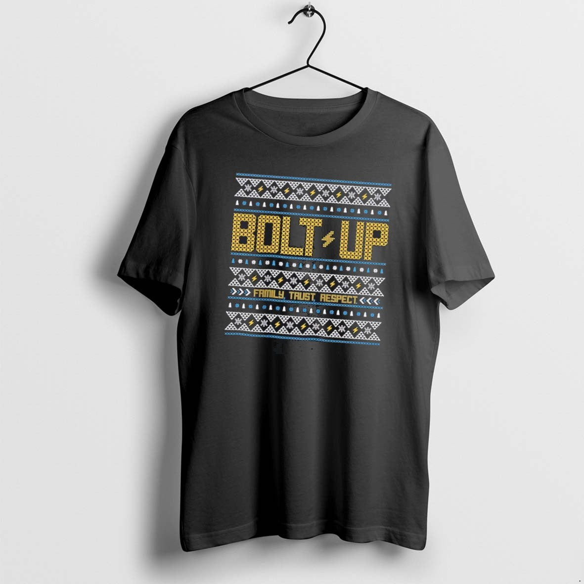 Official Los Angeles Chargers Bolt Up Family Trust Respect Ugly T-Shirts, Hoodie, Sweatshirt