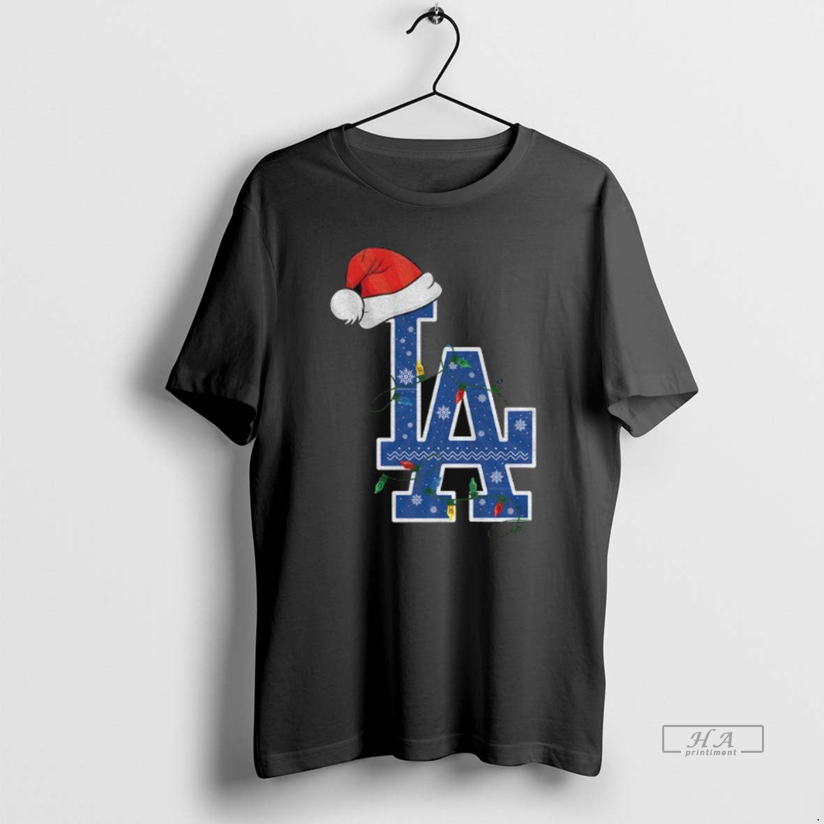 Official Los Angeles Dodgers Santa Hat Christmas Lights Mlb Baseball 2025 T-Shirts, Hoodie, Sweatshirt | PopFlextees.com
