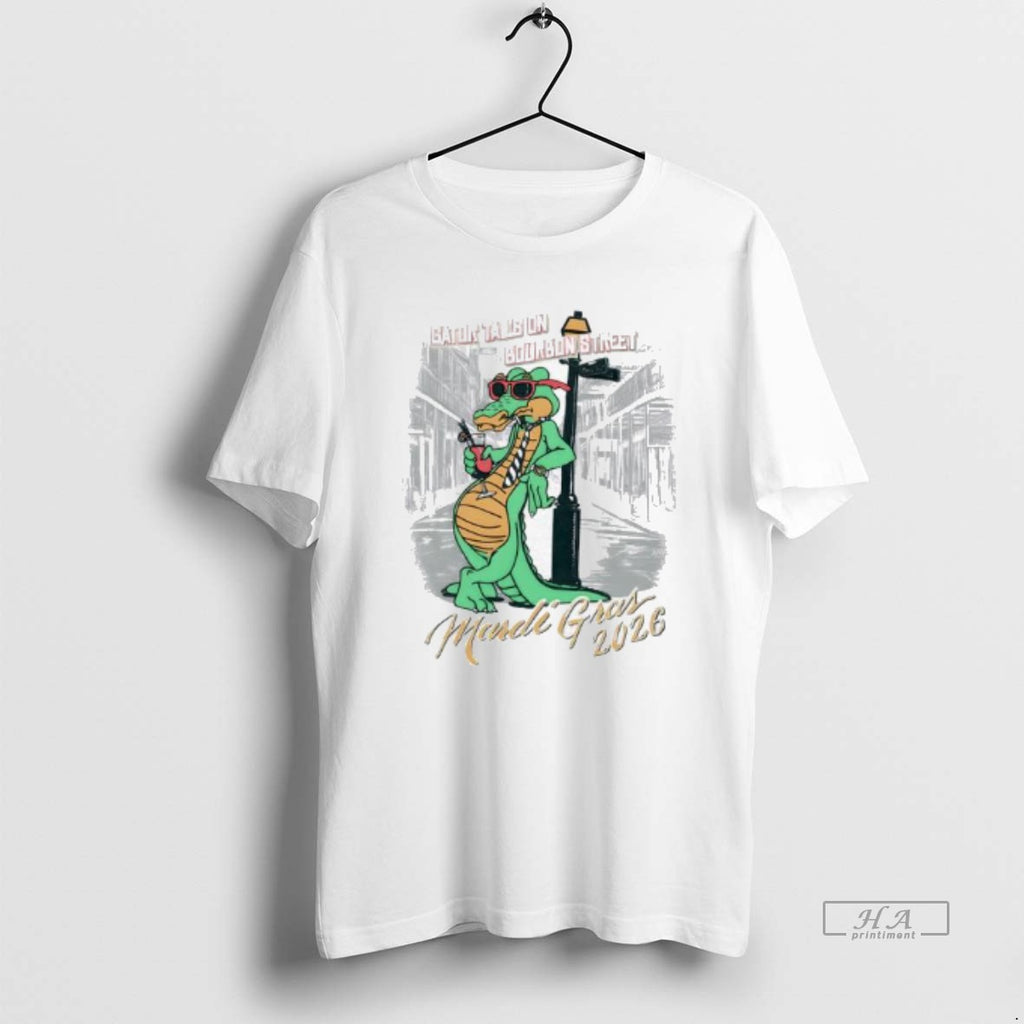 Official Mardi Gras 2026 Gator Tails On Bourbon Street T-Shirts, Hoodie, Sweatshirt | PopFlextees.com