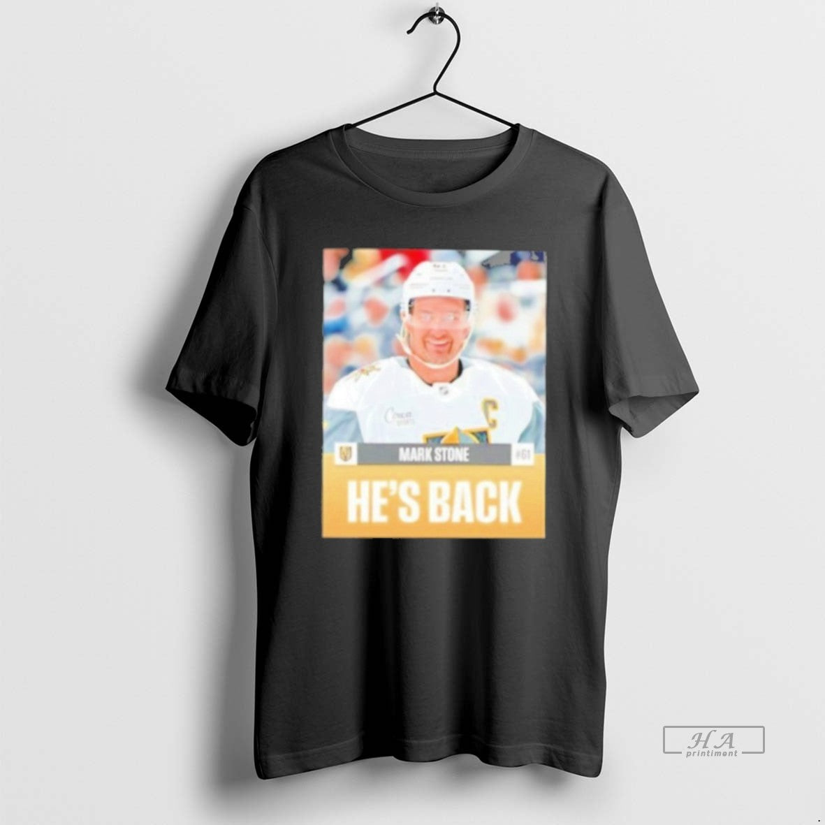 Official Mark Stone Hes Back Vegas Golden Knights Stylish T-Shirts, Hoodie, Sweatshirt | PopFlextees.com