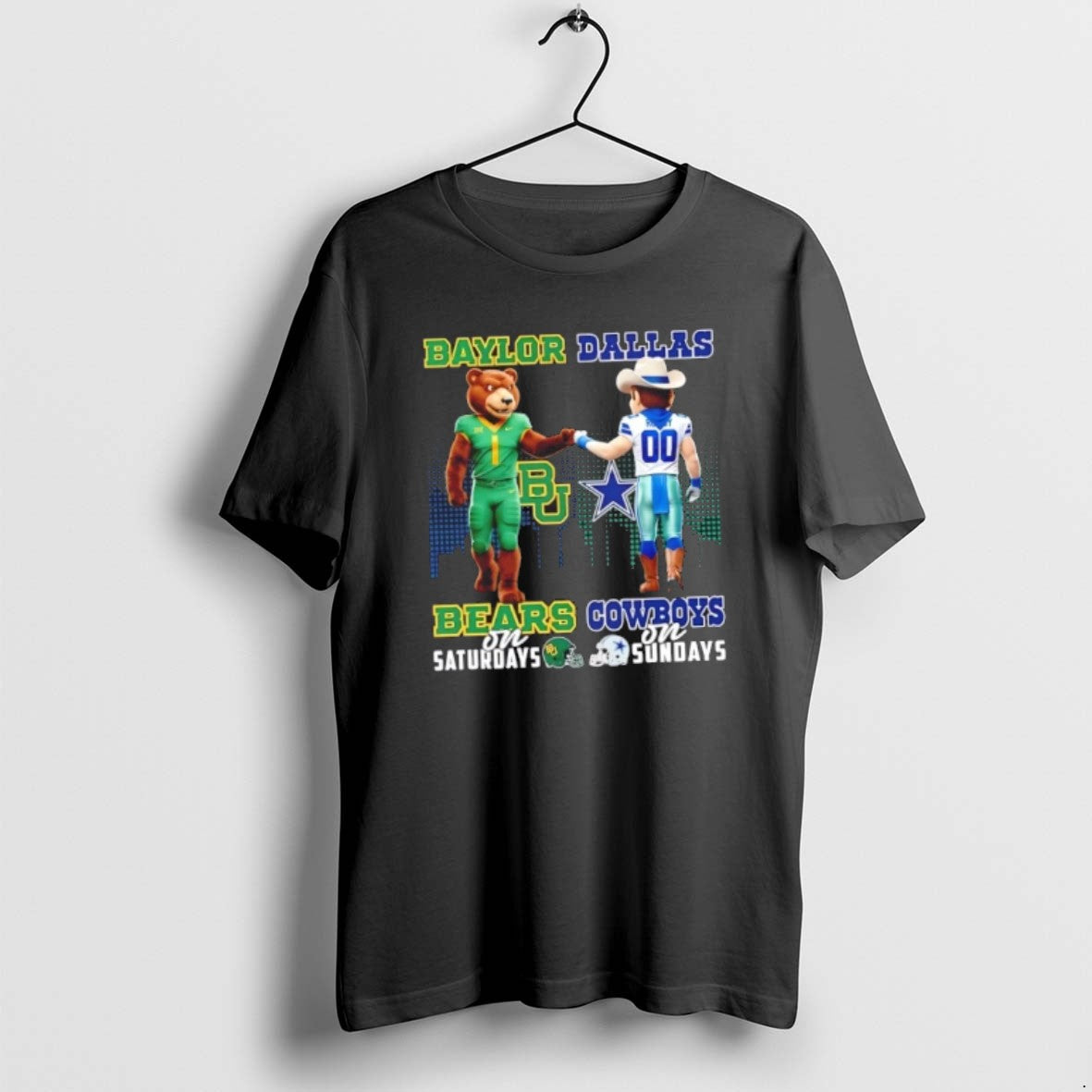 Official Mascots Baylor Bears On Saturdays X Dallas Cowboys On Sundays Skyline T-Shirts, Hoodie, Sweatshirt | PopFlextees.com