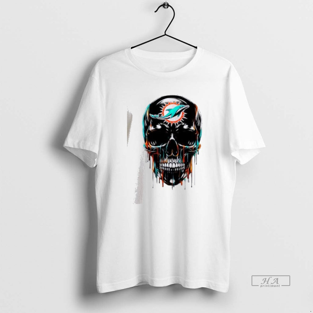 Official Miami Dolphins Skull Black Art T-Shirts, Hoodie, Sweatshirt | PopFlextees.com