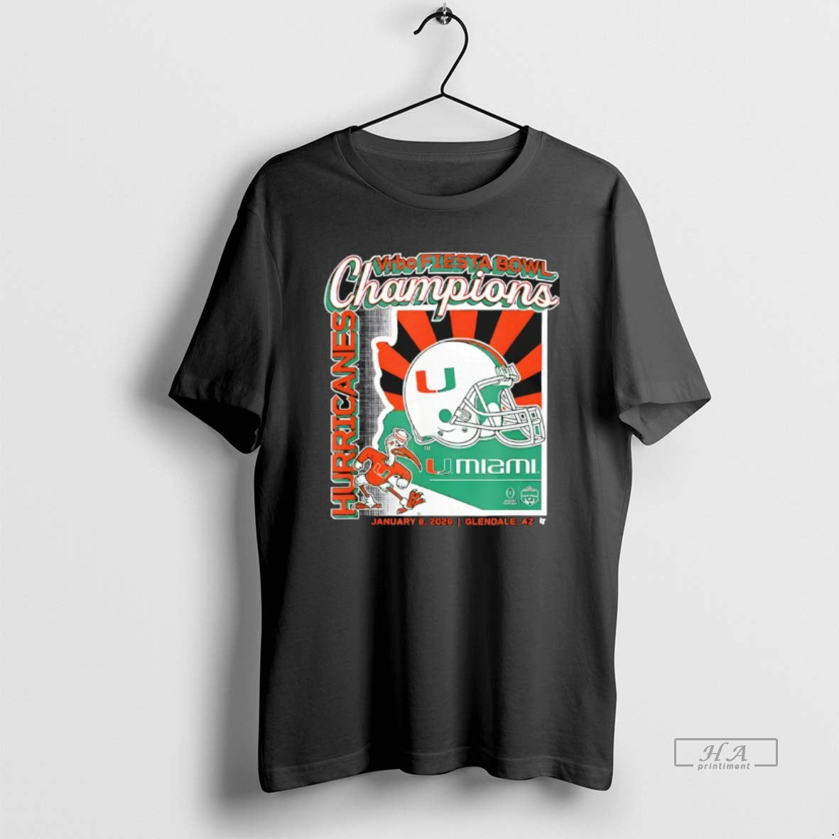 Official Miami Football Cfp Fiesta Bowl Champions T-Shirts, Hoodie, Sweatshirt | PopFlextees.com