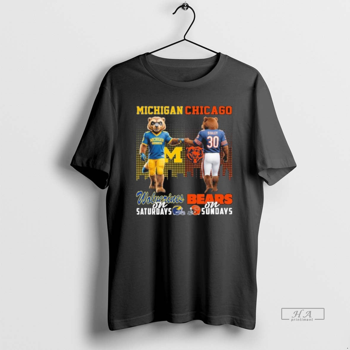 Official Michigan Vs Bears Mascot On Saturdays And On Sundays T-Shirts, Hoodie, Sweatshirt | PopFlextees.com