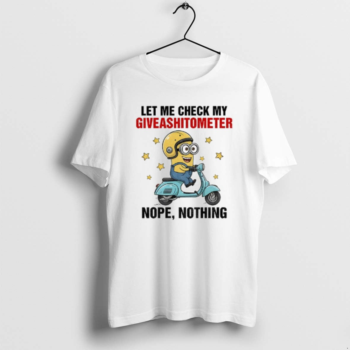 Official Minion Let Me Check My Giveashitometer Nope Nothing T-Shirts, Hoodie, Sweatshirt | PopFlextees.com