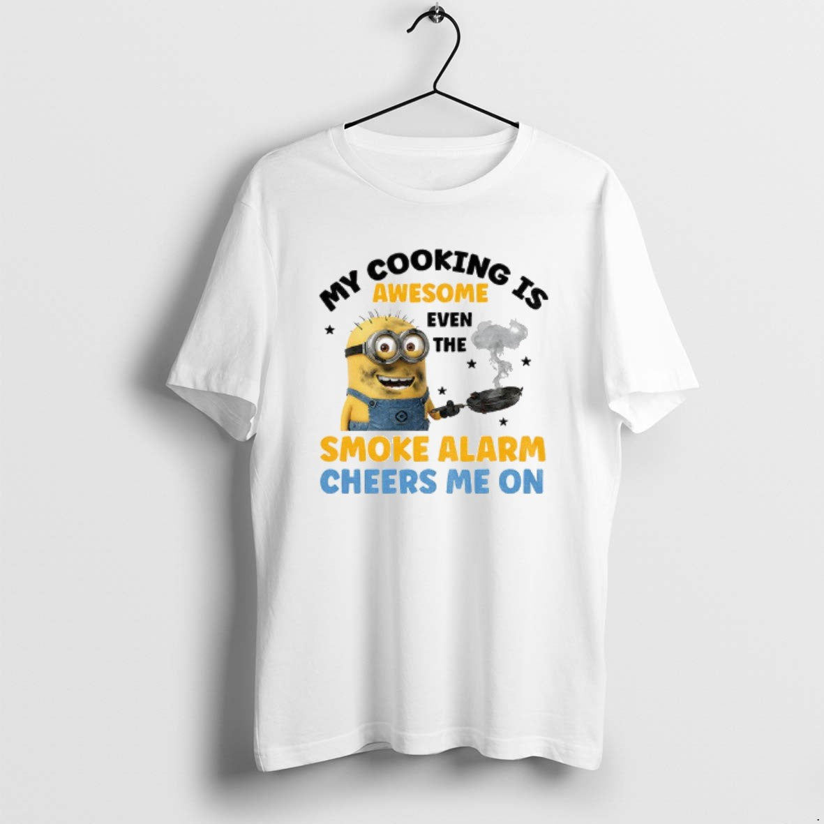 Official Minion My Cooking Is Awesome Even The Smoke Alarm Cheers Me On T-Shirts, Hoodie, Sweatshirt | PopFlextees.com