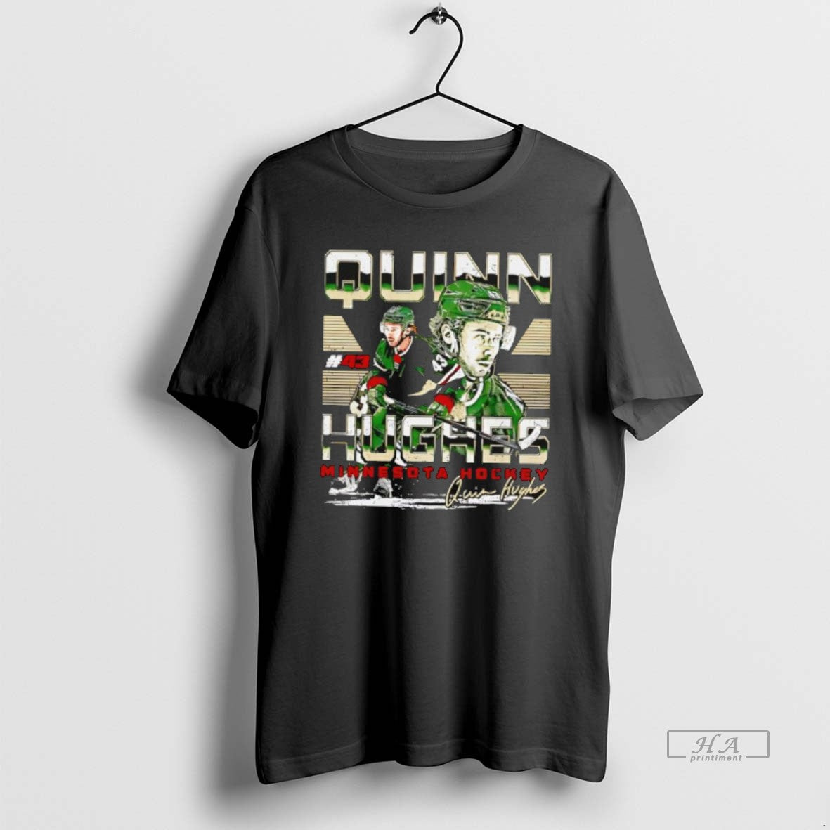 Official Minnesota Wild Hockey Quinn Hughes Graphic T-Shirts, Hoodie, Sweatshirt | PopFlextees.com