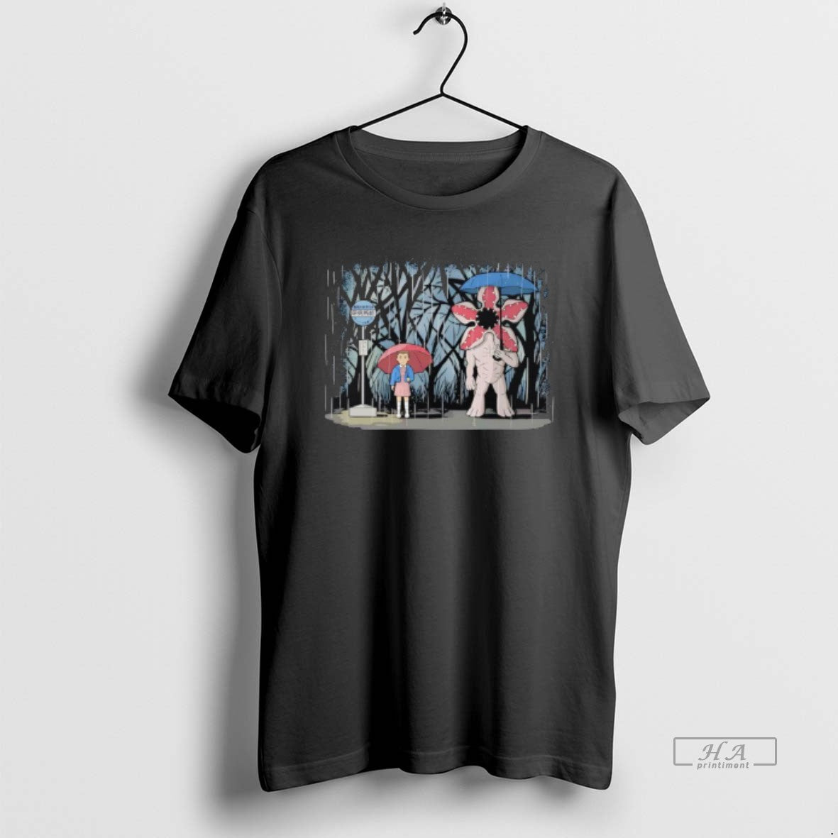 Official My Stranger Neighbo Eleven And A Demogorgon At The Bus Stop In The Style T-Shirts, Hoodie, Sweatshirt
