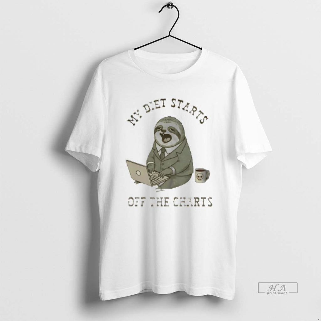 Official My Diet Starts Off The Charts Sloth T-Shirts, Hoodie, Sweatshirt | PopFlextees.com