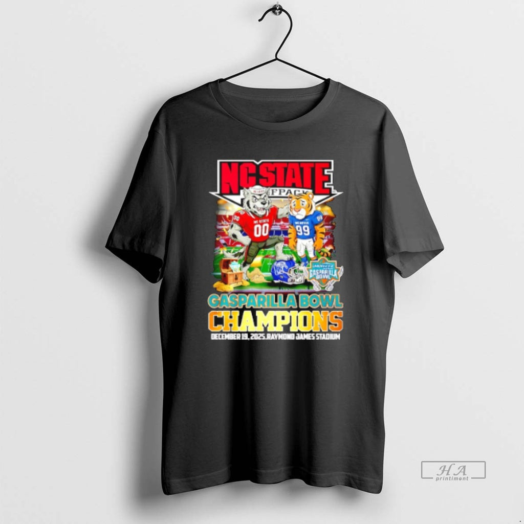 Official Nc State Wolfpack 2025 Gasparilla Bowl Champions Mascot T-Shirts, Hoodie, Sweatshirt | PopFlextees.com