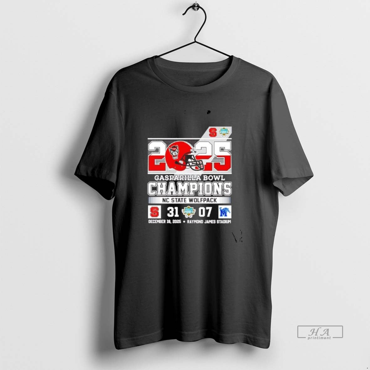 Official Nc State Wolfpack 2025 Gasparilla Bowl Champions Helmet Score T-Shirts, Hoodie, Sweatshirt | PopFlextees.com