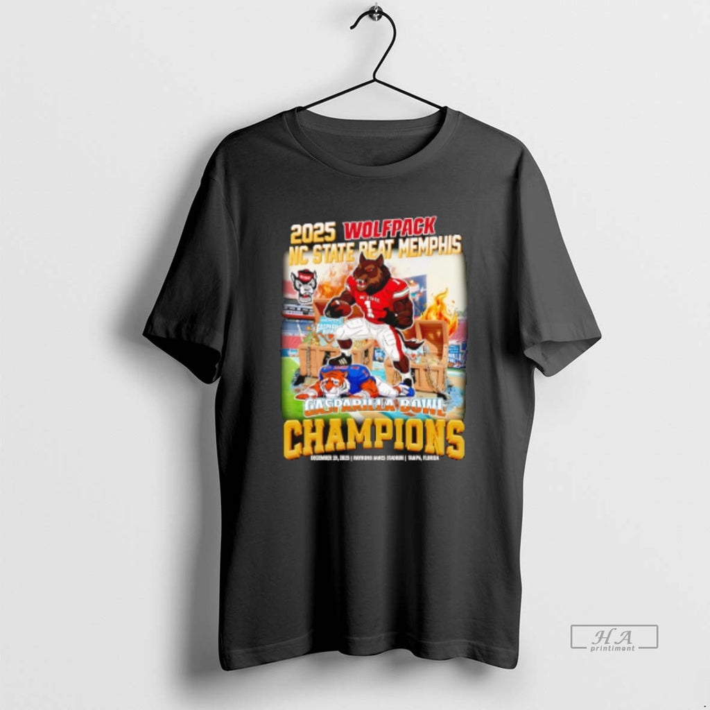 Official Nc State Wolfpack Gasparilla Bowl Champions 2025 Mascot T-Shirts, Hoodie, Sweatshirt | PopFlextees.com