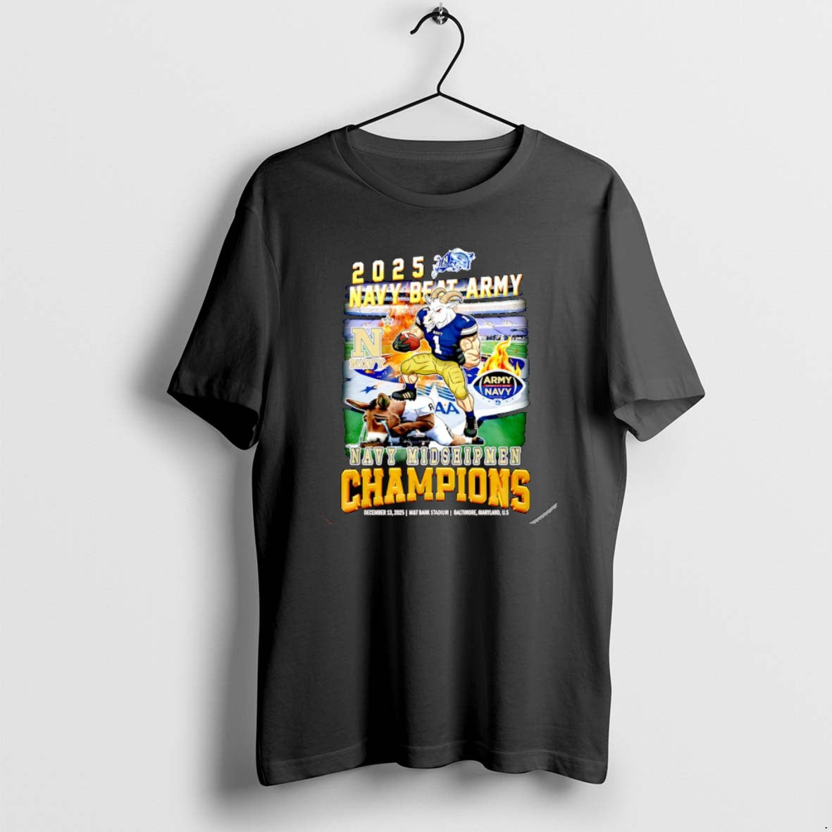 Official Navy Midshipmen 2025 Navy Beat Army Champions Mascot Christmas T-Shirts, Hoodie, Sweatshirt | PopFlextees.com