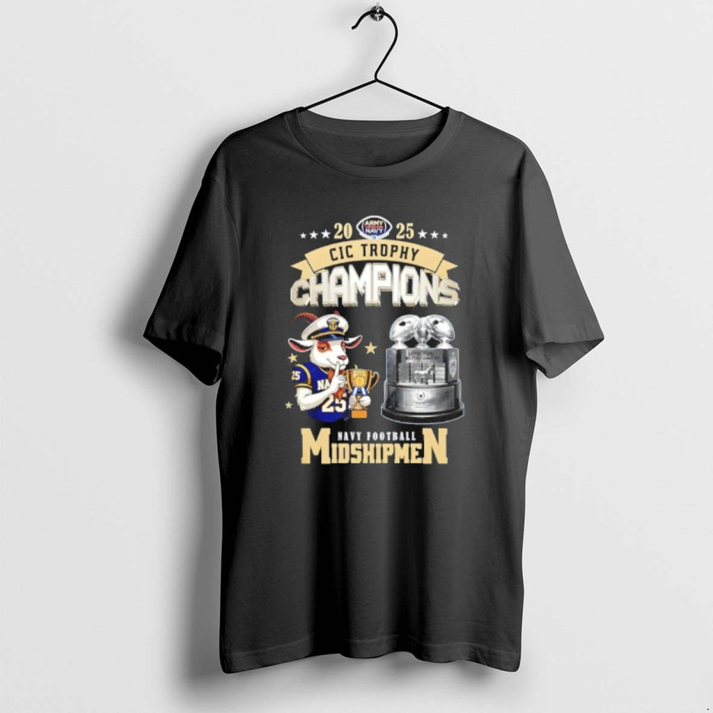Official Navy Midshipmen Football 2025 Cic Trophy Champions Mascot T-Shirts, Hoodie, Sweatshirt | PopFlextees.com