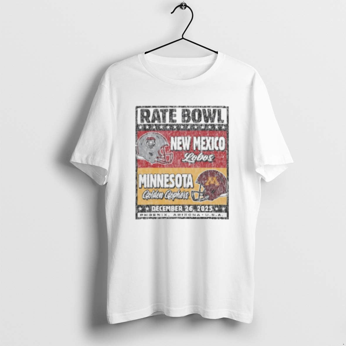 Official New Mexico Lobos Vs Minnesota Golden Gophers Rate Bowl 2025 Vintage T-Shirts, Hoodie, Sweatshirt | PopFlextees.com