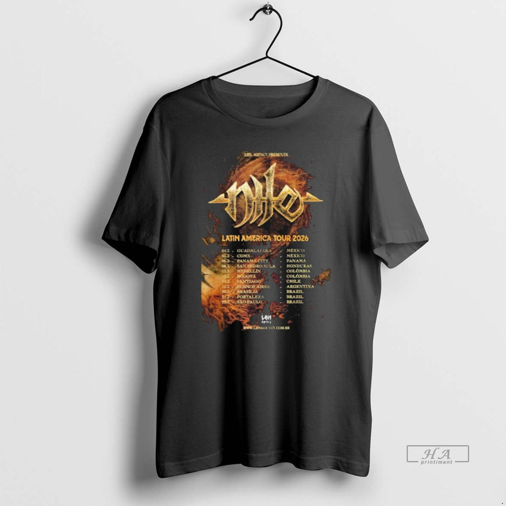Official Nile Latin America Tour 2026 Dates T-Shirts, Hoodie, Sweatshirt | PopFlextees.com